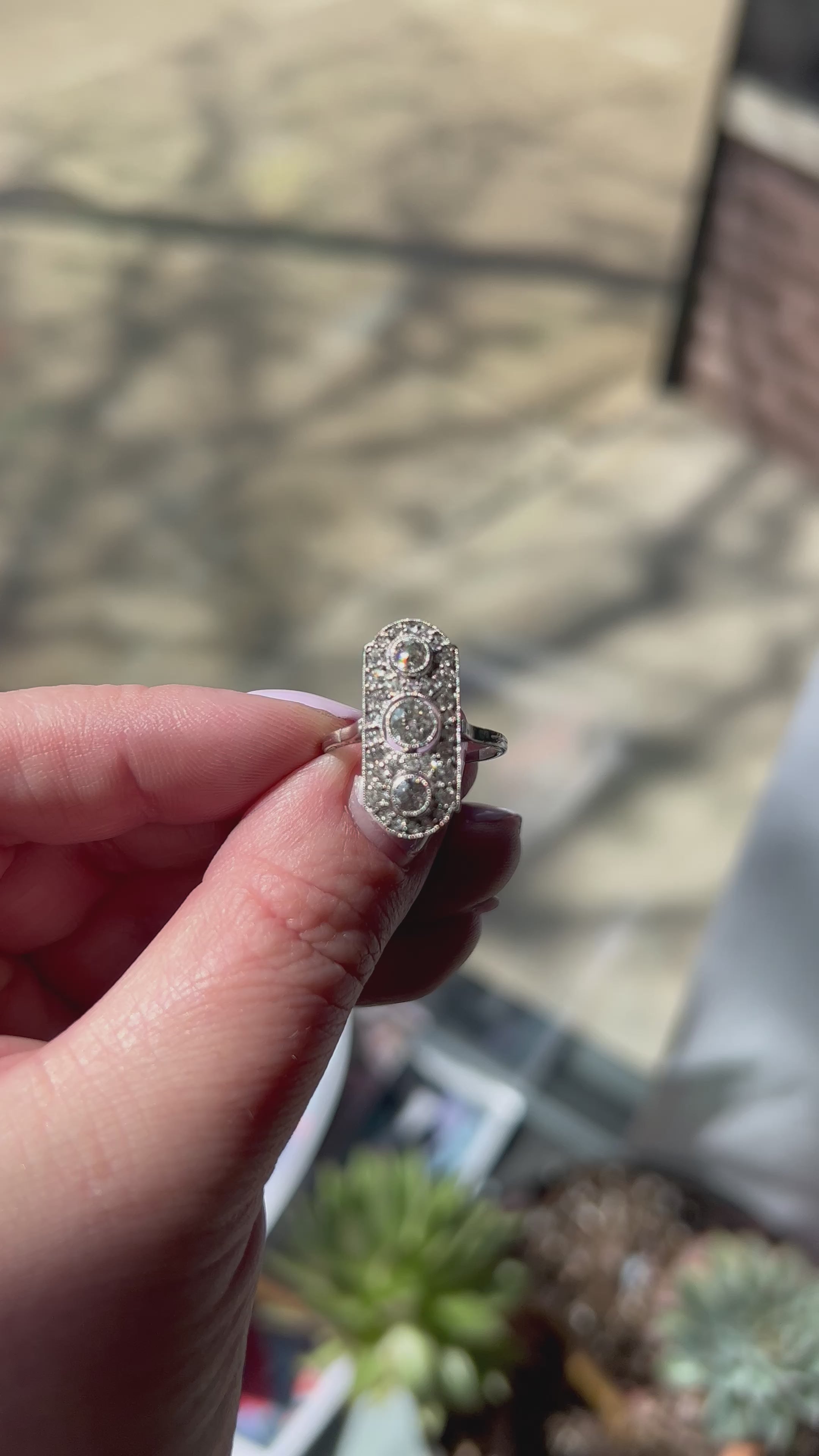 Platinum Art Deco Vintage Ring