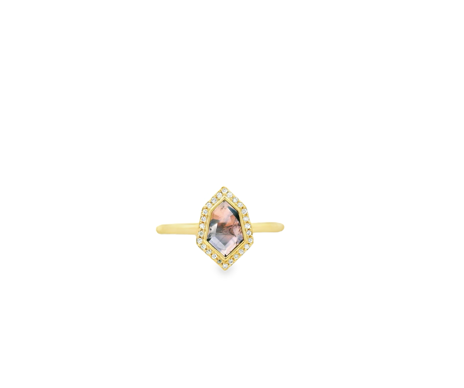 Vintage 14KYG Pink Sapphire Fashion Ring