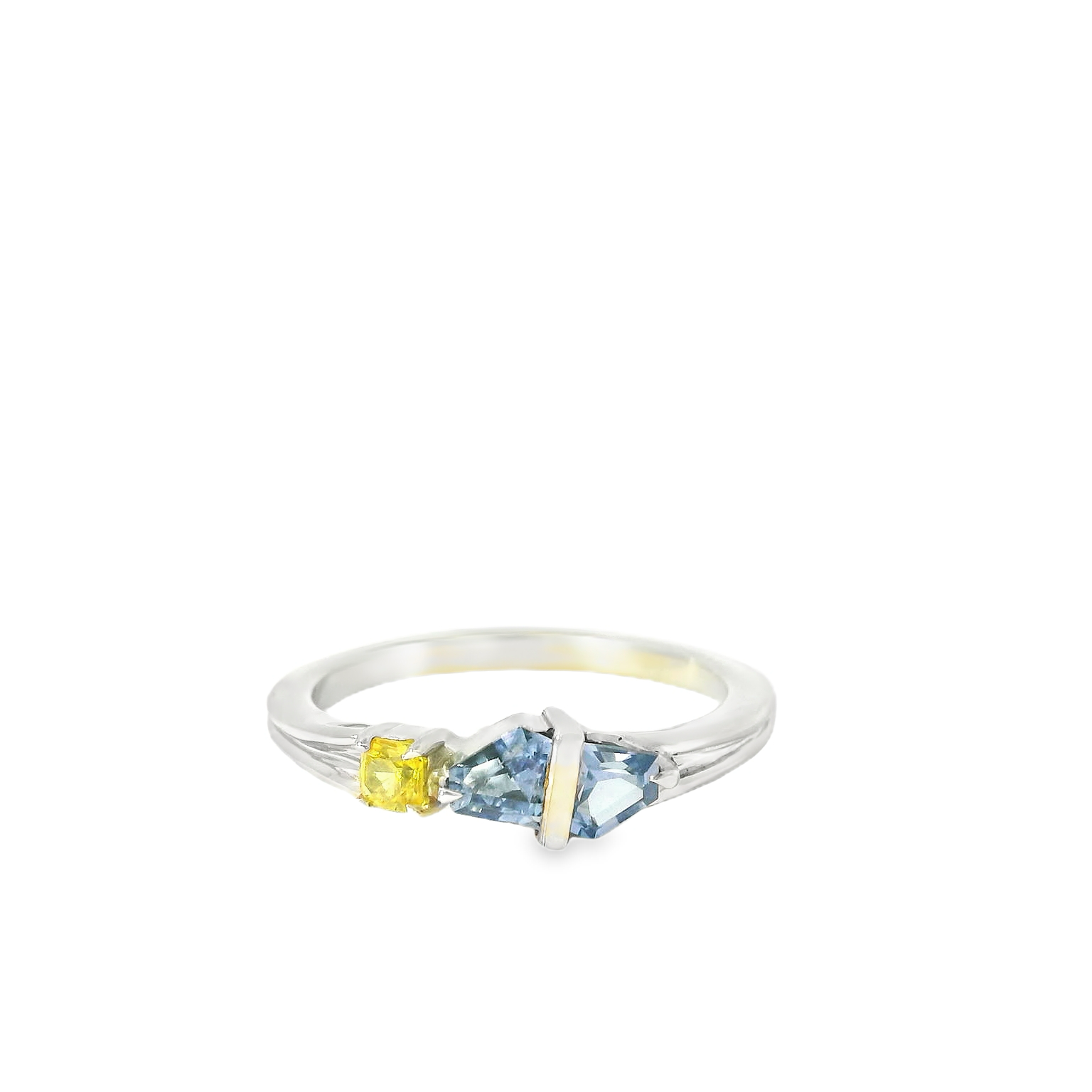 Elegant White Gold Ring with Gemstones