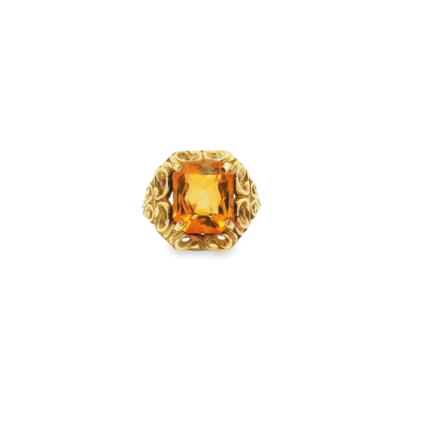 Vintage 10KYG Citrine Ring