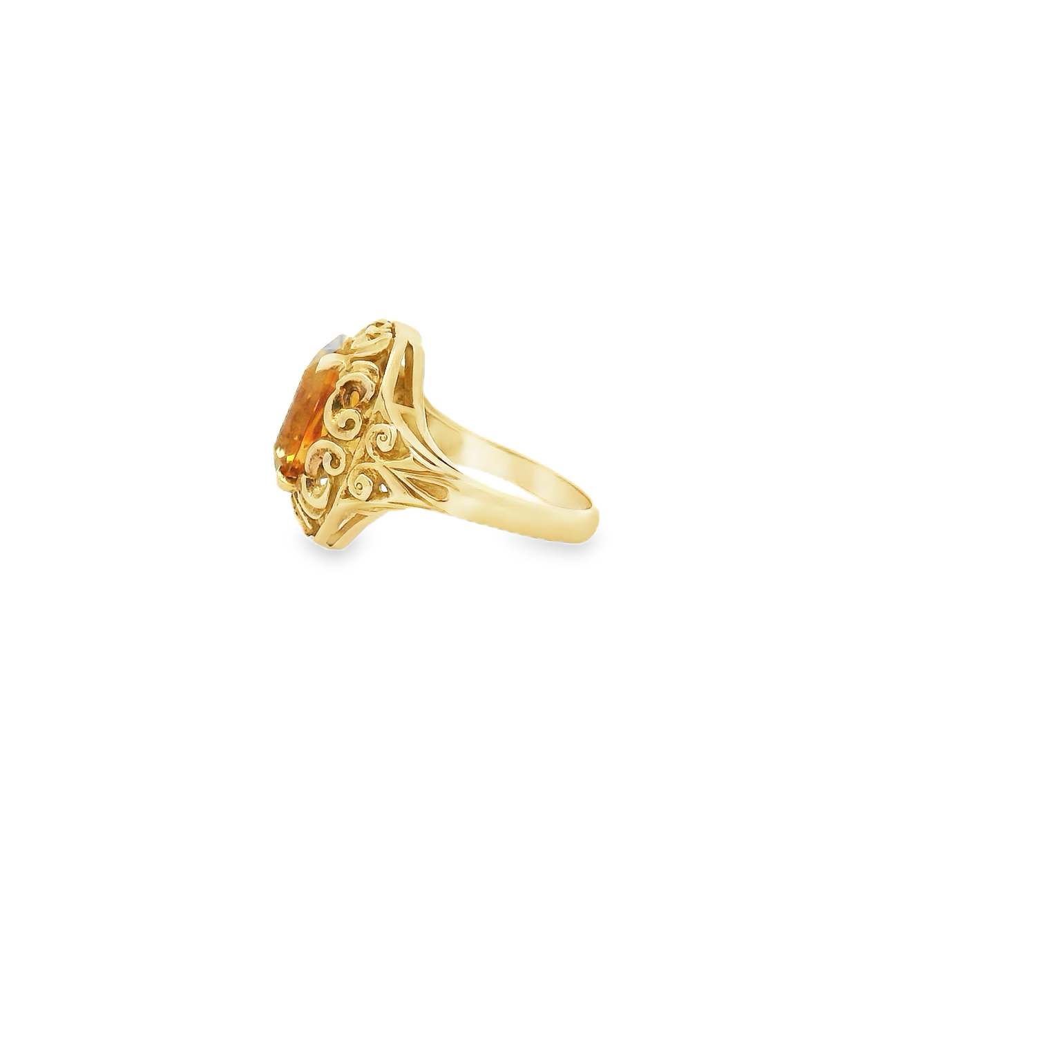 Vintage 10KYG Citrine Ring