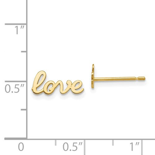 14k Gold Love Post Earrings