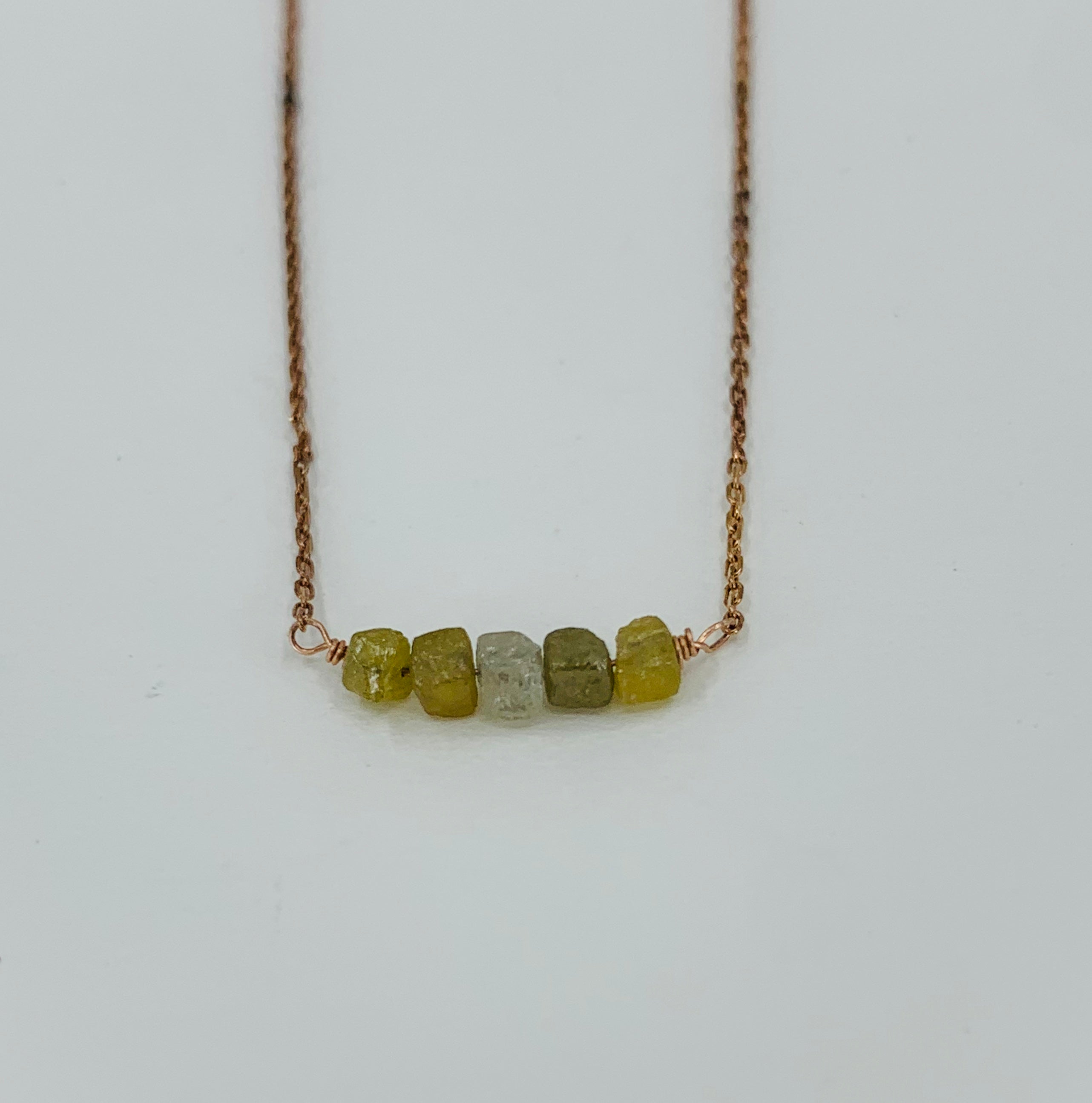 14K Rough Cut Diamond Necklace