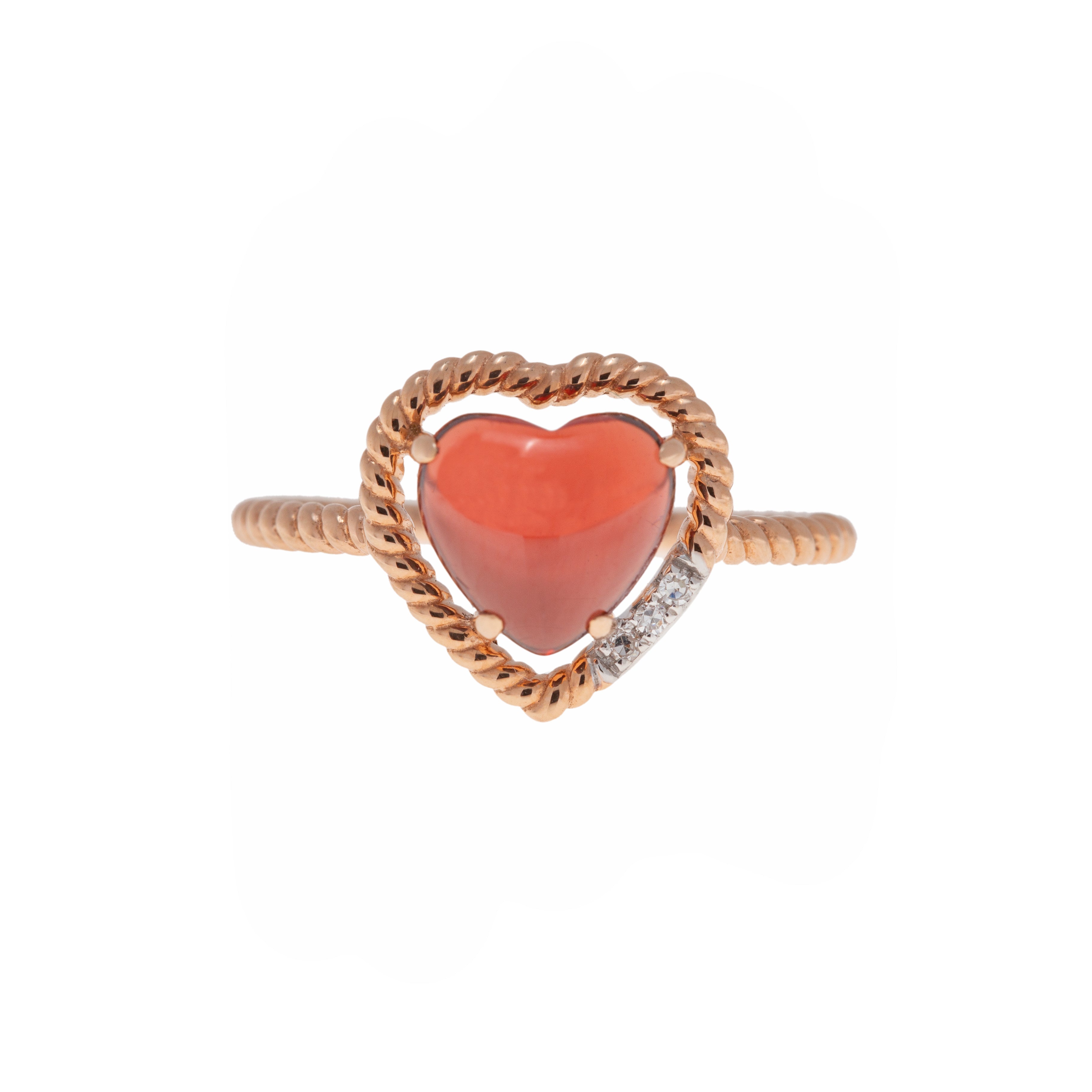 14k Rose Gold Garnet and Diamond Ring