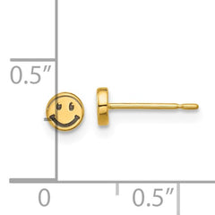 14k Smiley Face Post Earrings