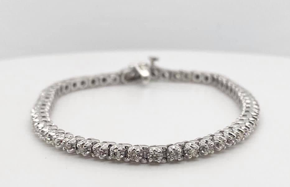 14k White Gold Diamond Tennis Bracelet