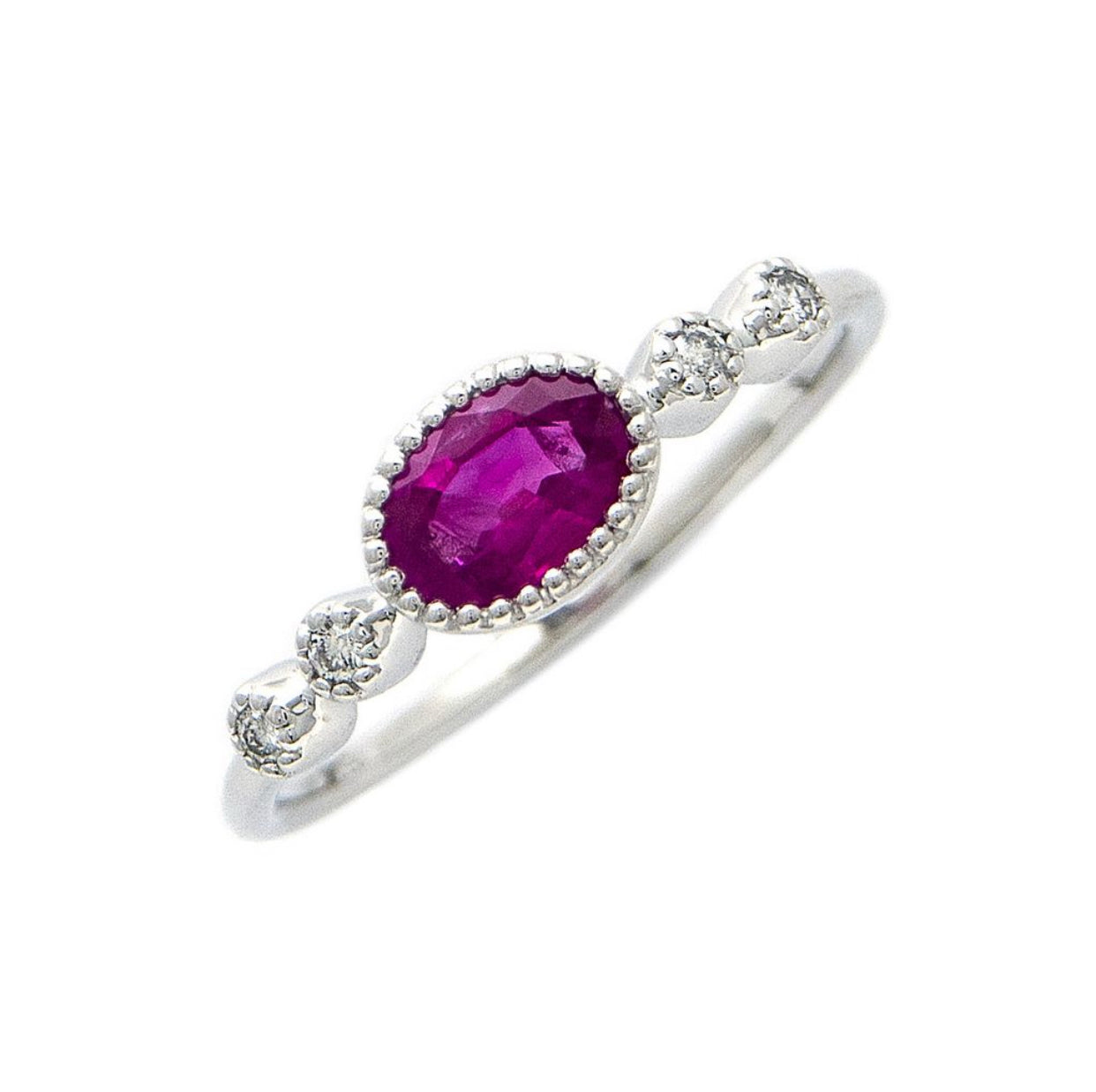 14k white gold ruby and diamond ring