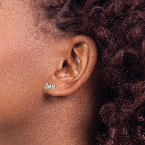 14k Gold Love Post Earrings