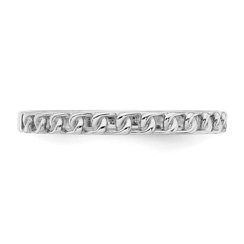 14KT WHITE GOLD LINK RING