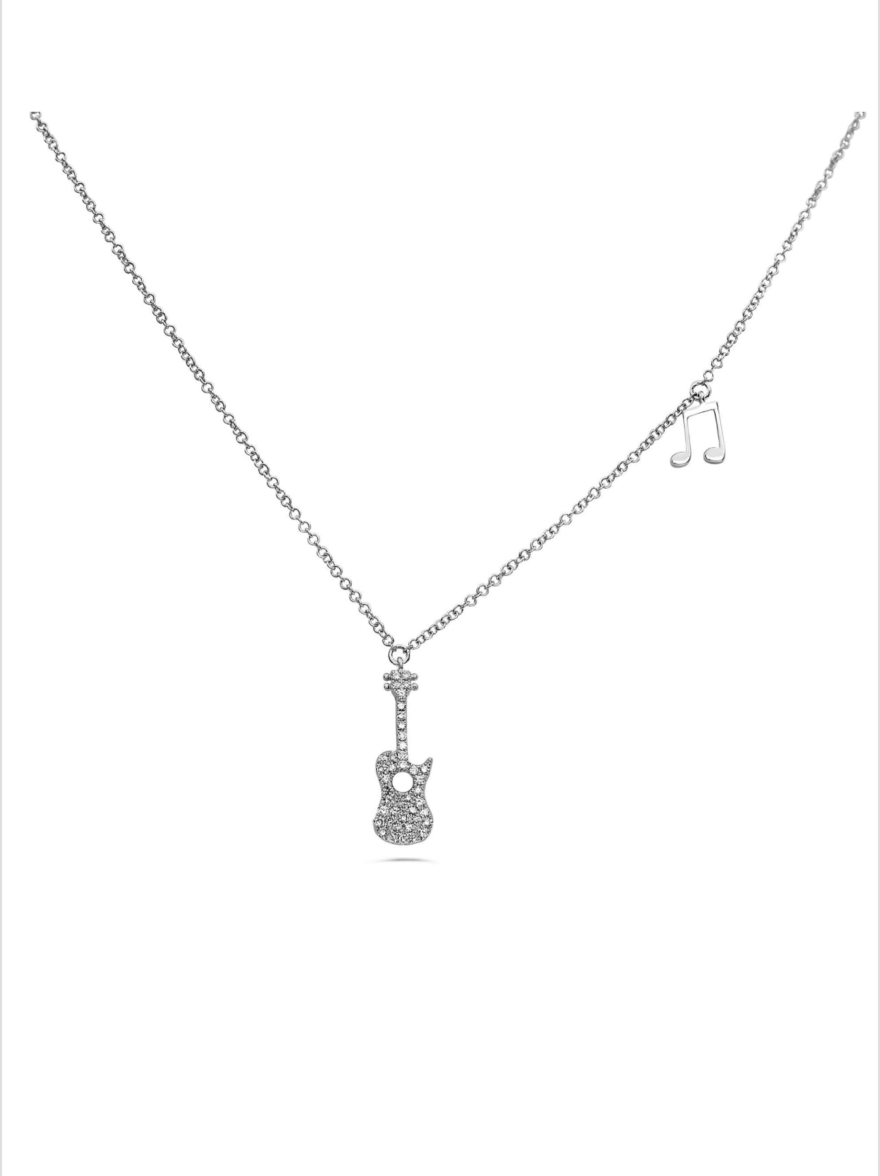 14k Diamond Guitar Necklace