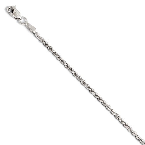 14k White Gold Diamond Cut Rope Bracelet