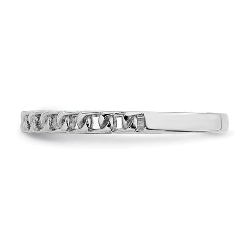 14KT WHITE GOLD LINK RING