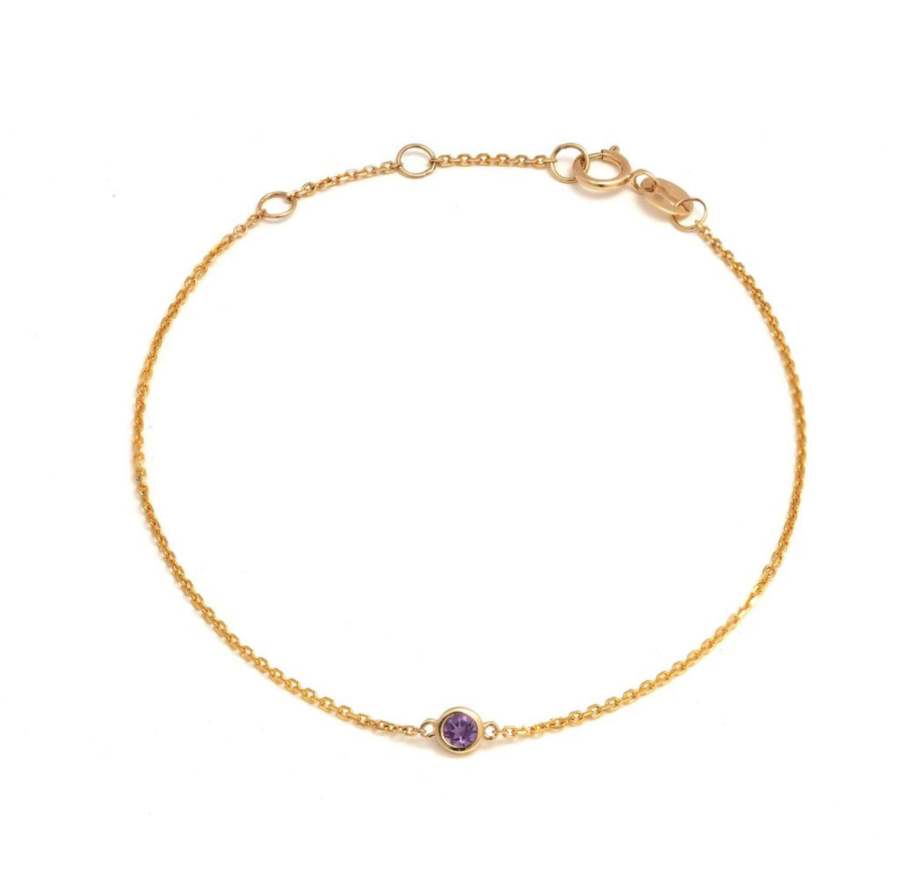 14k Yellow Gold Amethyst Bracelet