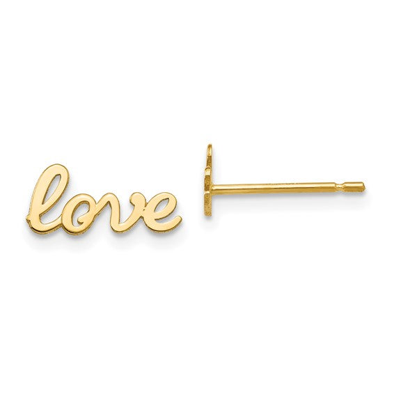 14k Gold Love Post Earrings