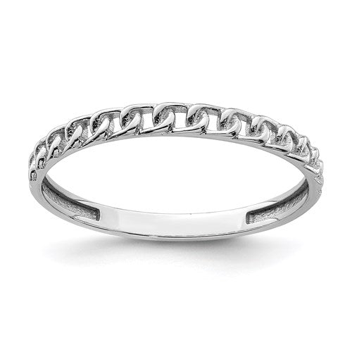 14KT WHITE GOLD LINK RING