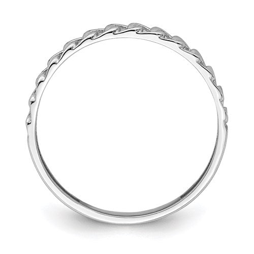 14KT WHITE GOLD LINK RING