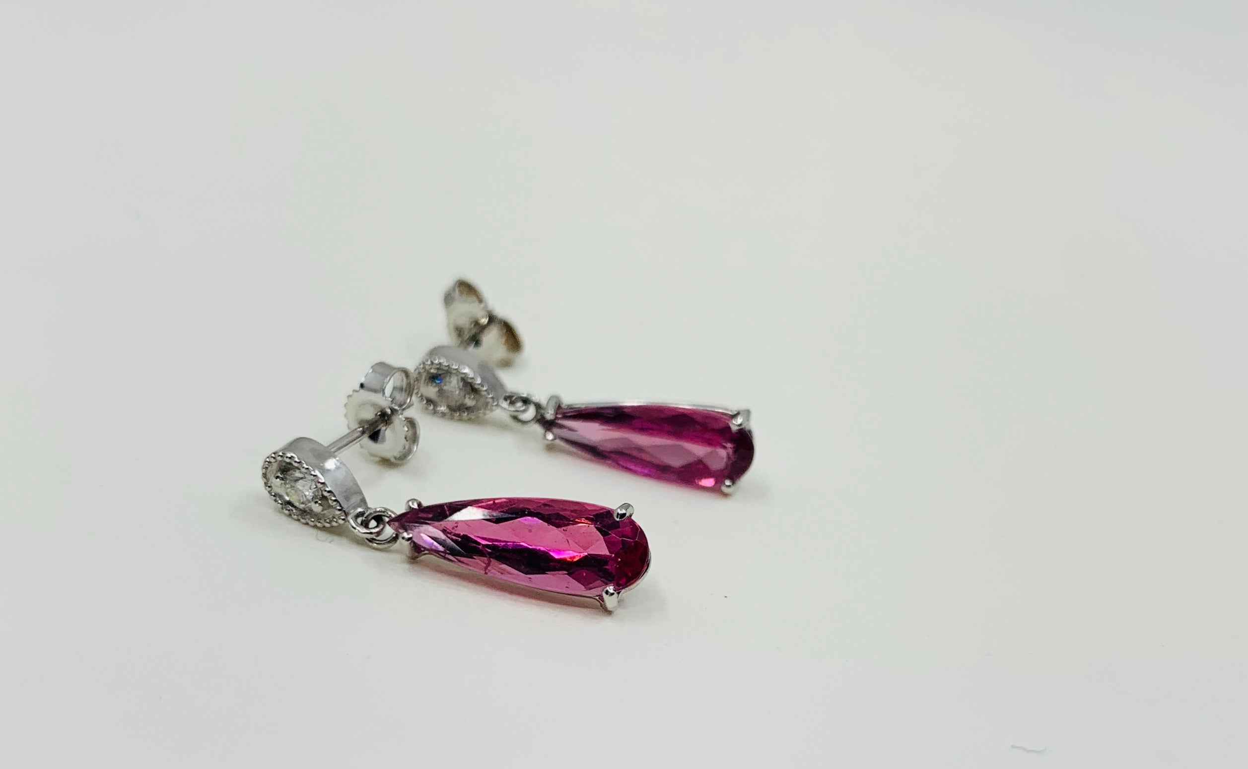 Pink Tourmaline Dangle Earrings