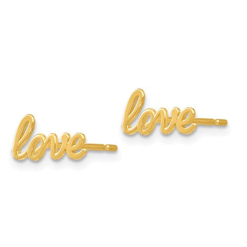 14k Gold Love Post Earrings