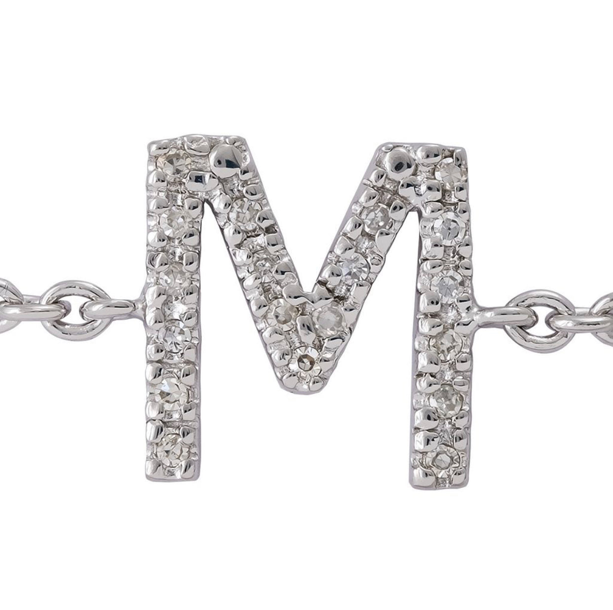 Sterling Silver Diamond Initial Bracelet