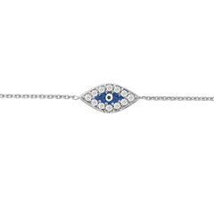 14k Mini CZ Evil Eye Adjustable Bracelet