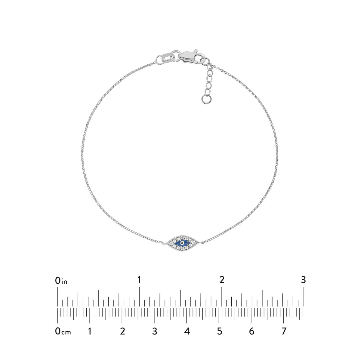 14k Mini CZ Evil Eye Adjustable Bracelet