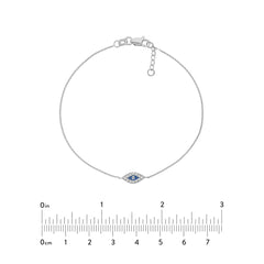 14k Mini CZ Evil Eye Adjustable Bracelet