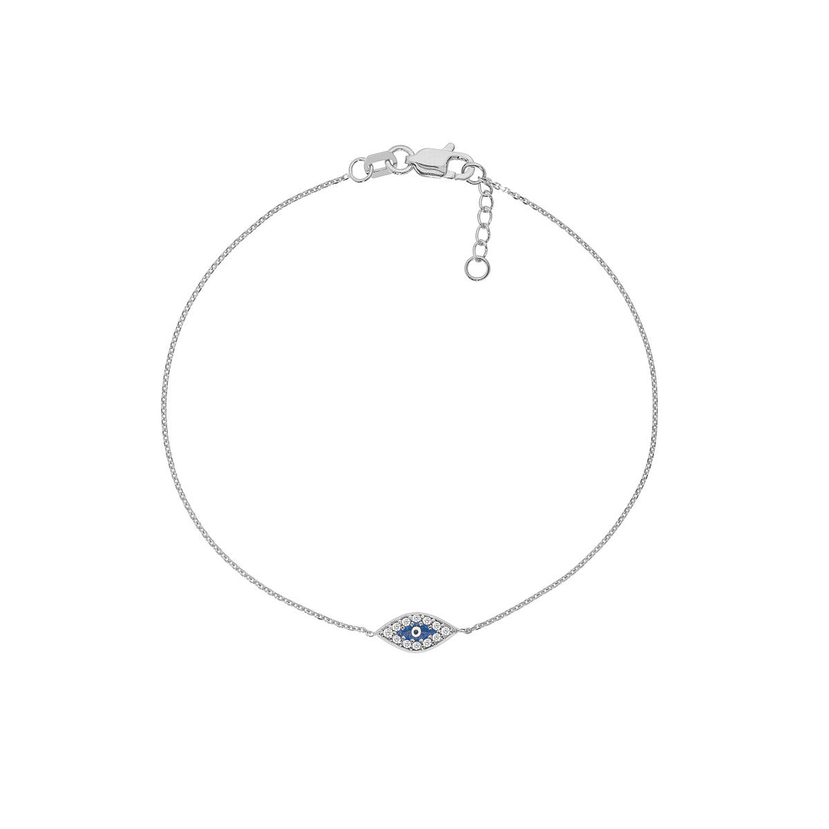14k Mini CZ Evil Eye Adjustable Bracelet