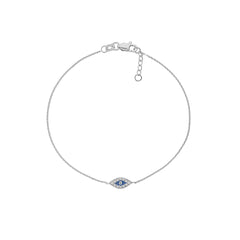 14k Mini CZ Evil Eye Adjustable Bracelet
