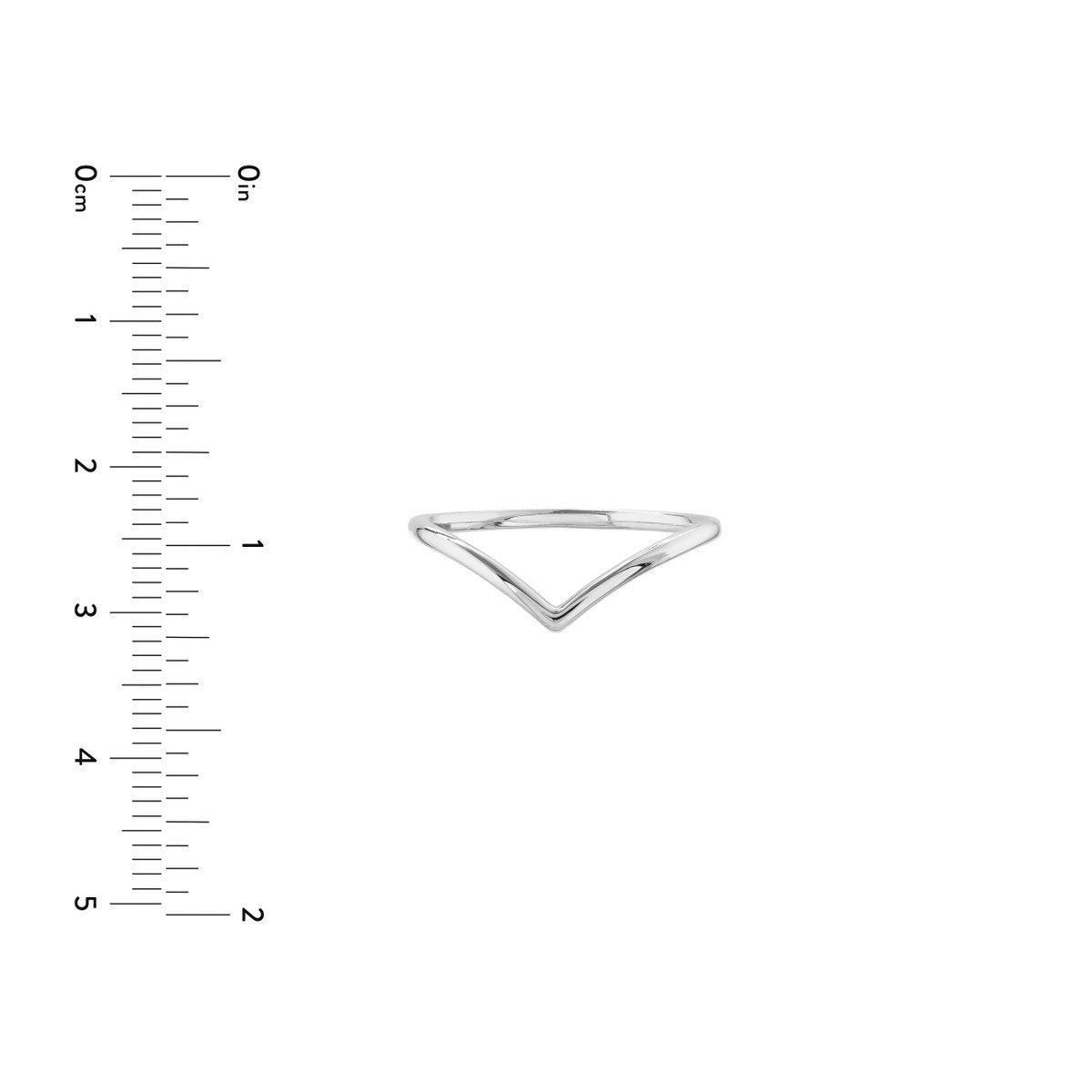 14K White Gold Chevron Ring