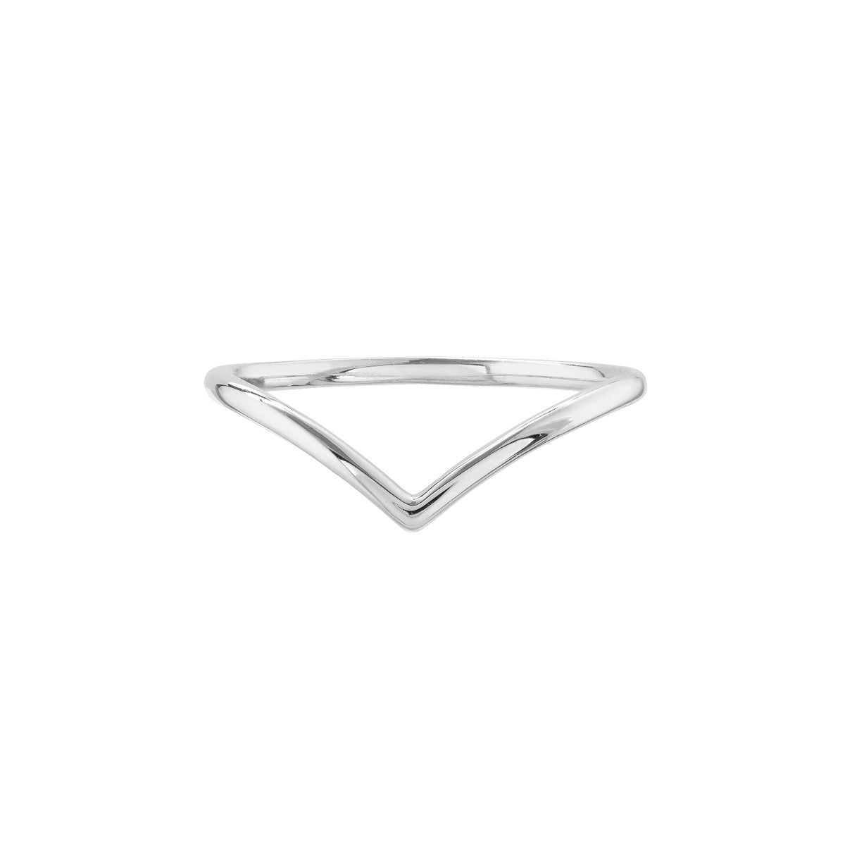 14K White Gold Chevron Ring