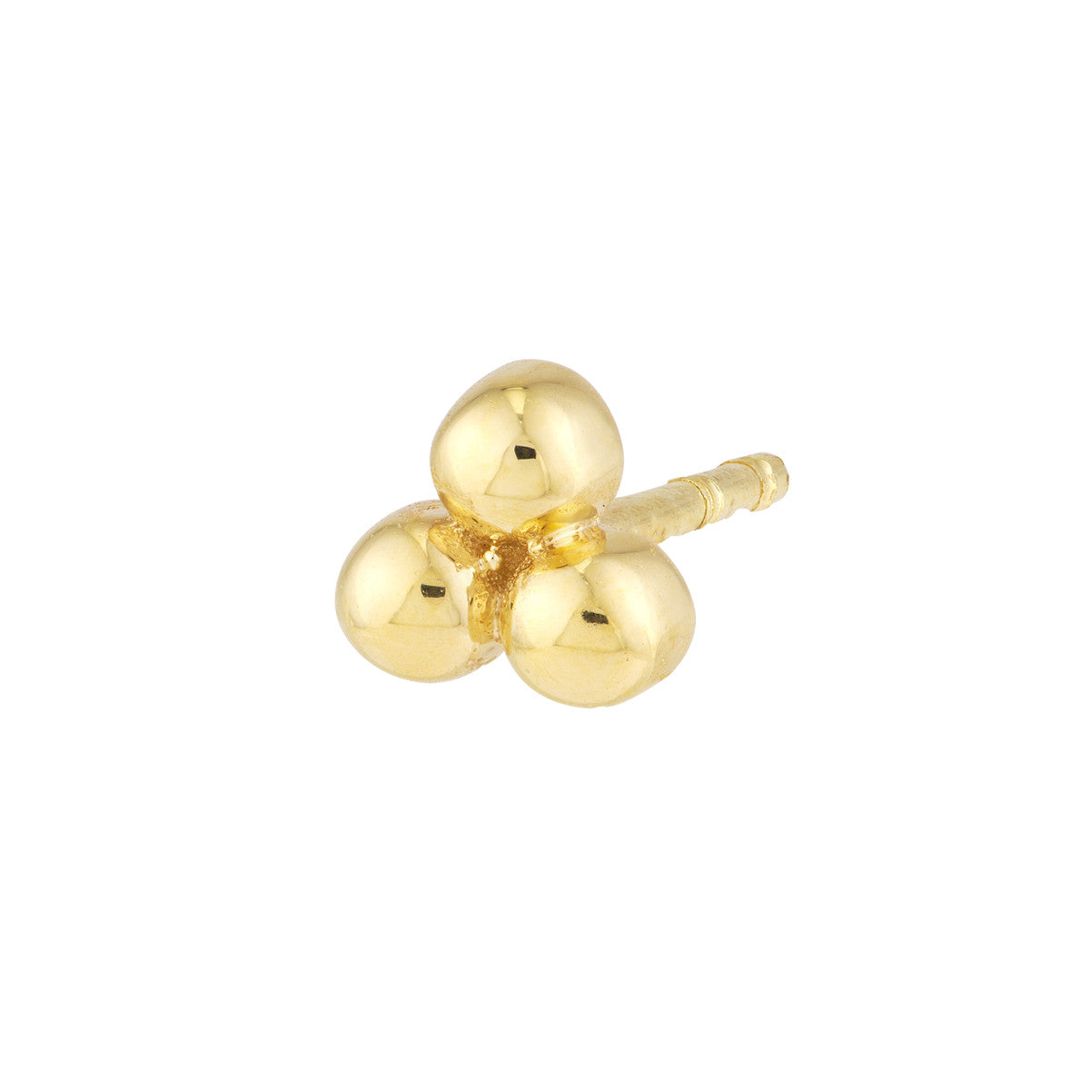 14k Yellow Gold Bead Trinity Studs