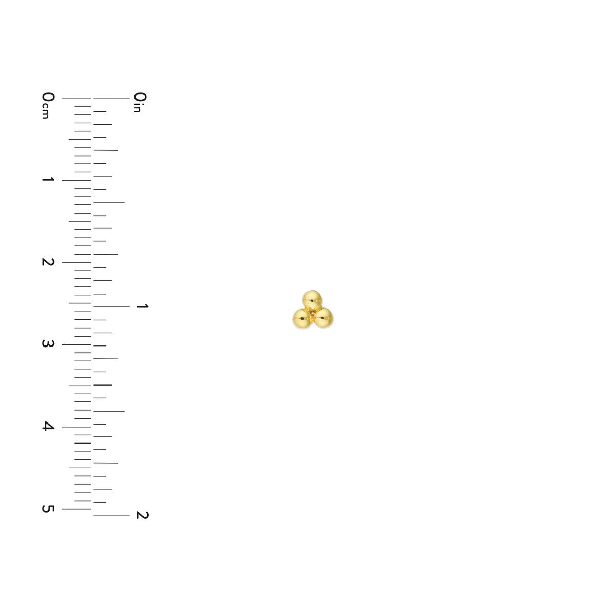 14k Yellow Gold Bead Trinity Studs