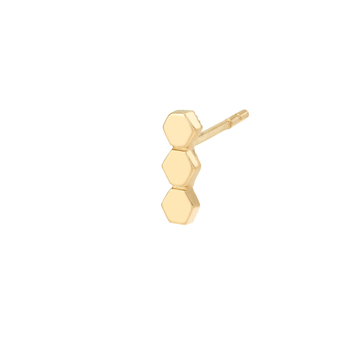 14k Yellow Gold Honeycomb Earrings