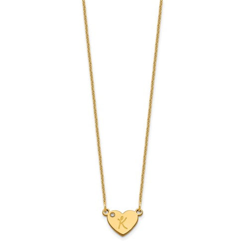 Initial Heart with Diamond Necklace