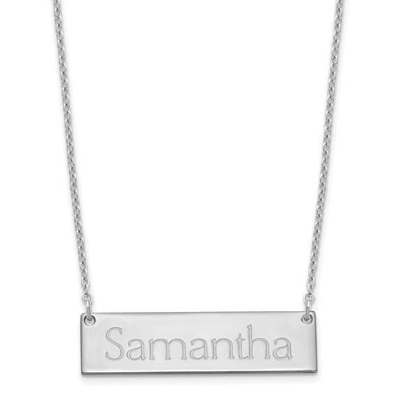 Polished Name Bar with Chain