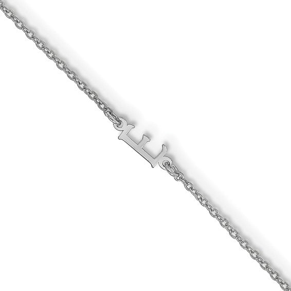 Sterling Silver Cutout Initial 7.5" Bracelet