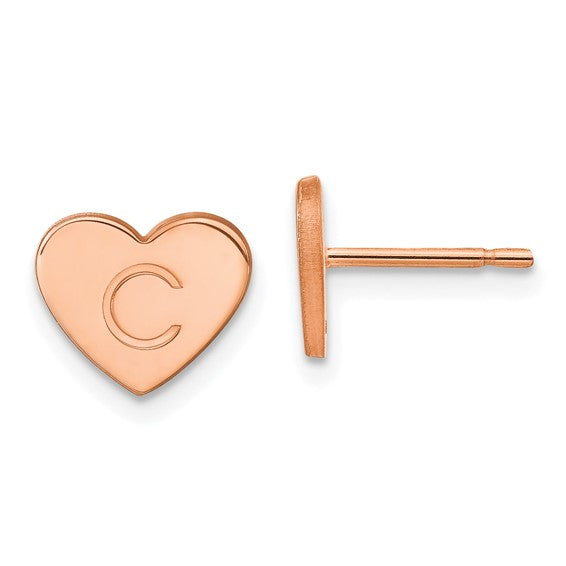 Initial Heart Post Earrings
