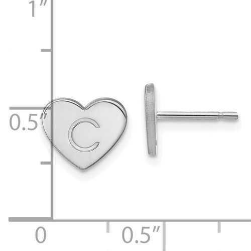 Initial Heart Post Earrings