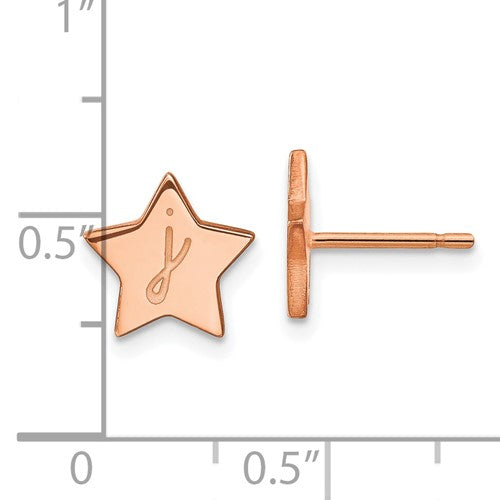 Initial Star Post Earrings