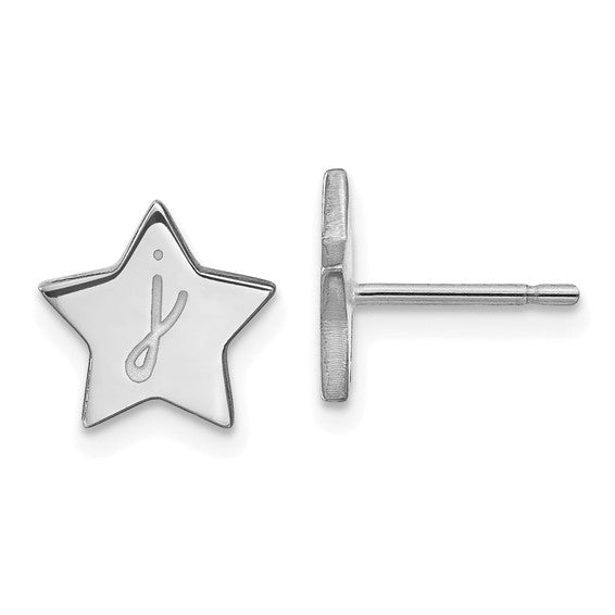 Initial Star Post Earrings
