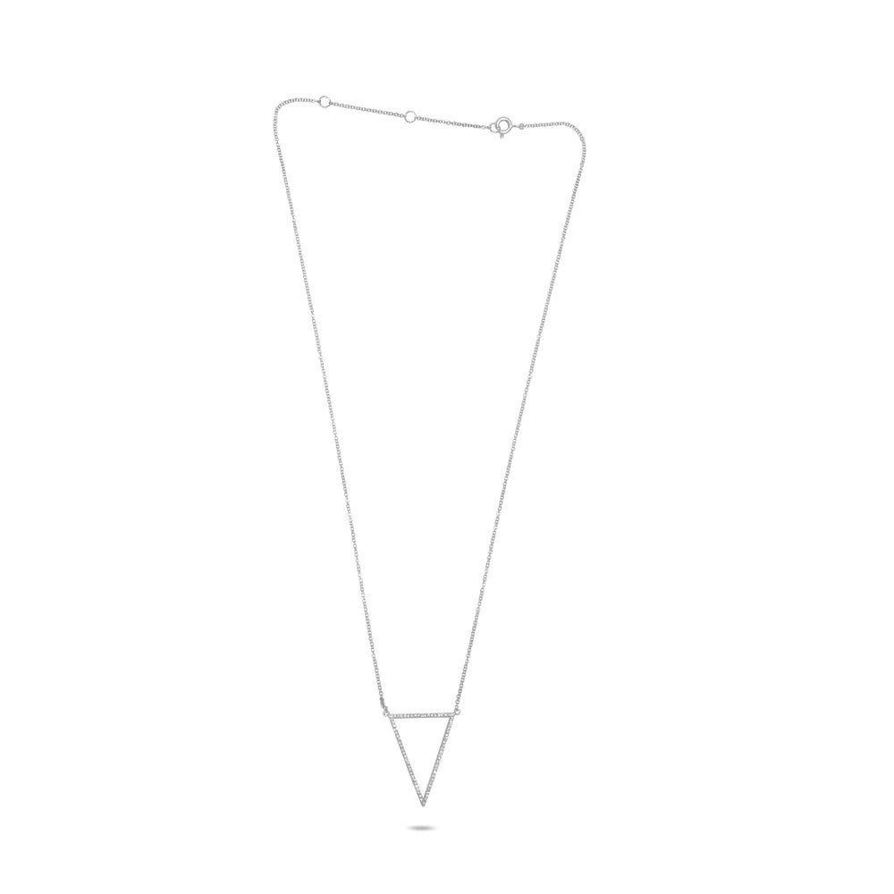 Open Triangle Pave Necklace