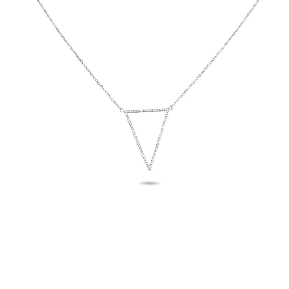 Open Triangle Pave Necklace