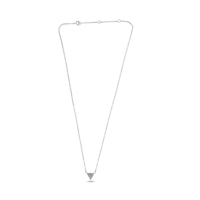 GOLD DIAMOND PAVE TRIANGLE NECKLACE