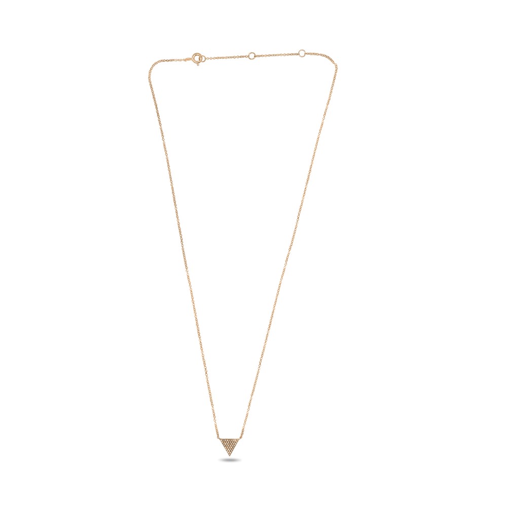 GOLD DIAMOND PAVE TRIANGLE NECKLACE