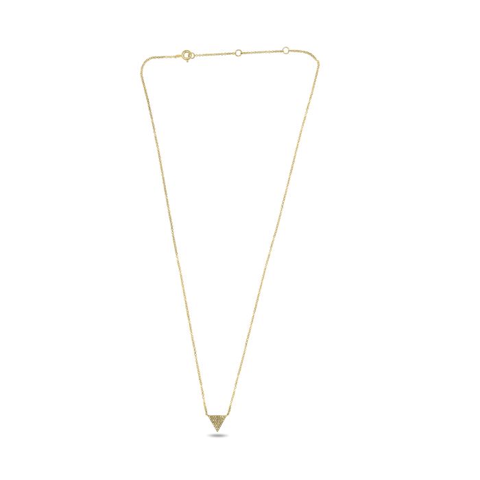 GOLD DIAMOND PAVE TRIANGLE NECKLACE