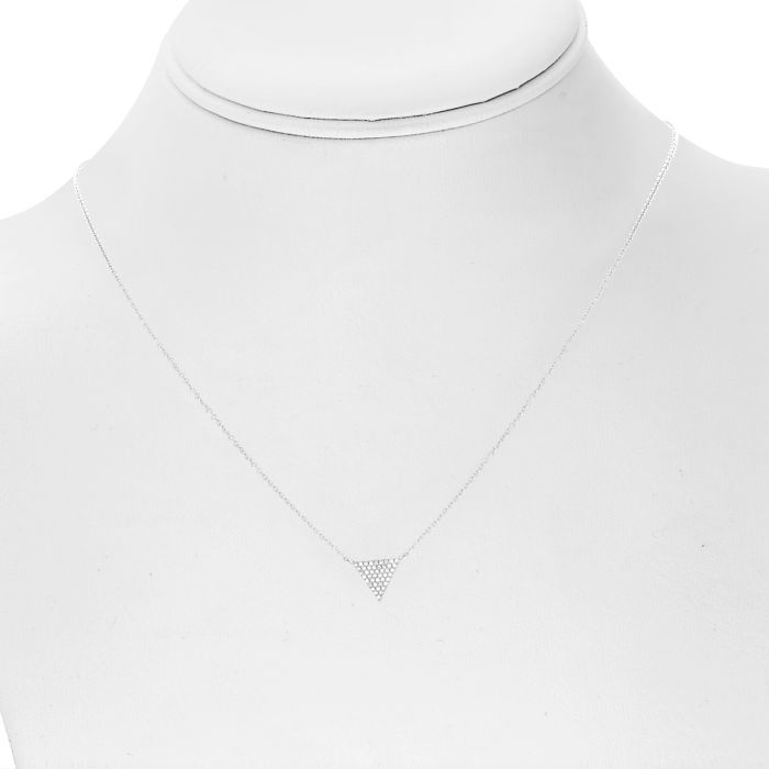 GOLD DIAMOND PAVE TRIANGLE NECKLACE