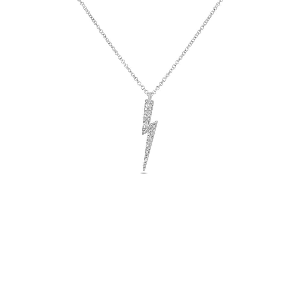 Lightning Bolt Diamond Pave Necklace