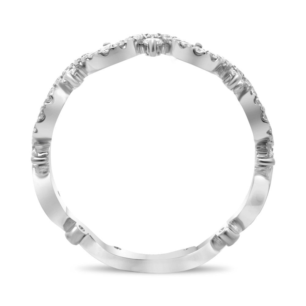 WAVY WHITE GOLD DIAMOND BAND