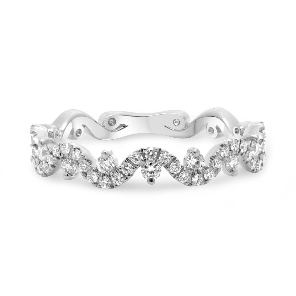 WAVY WHITE GOLD DIAMOND BAND