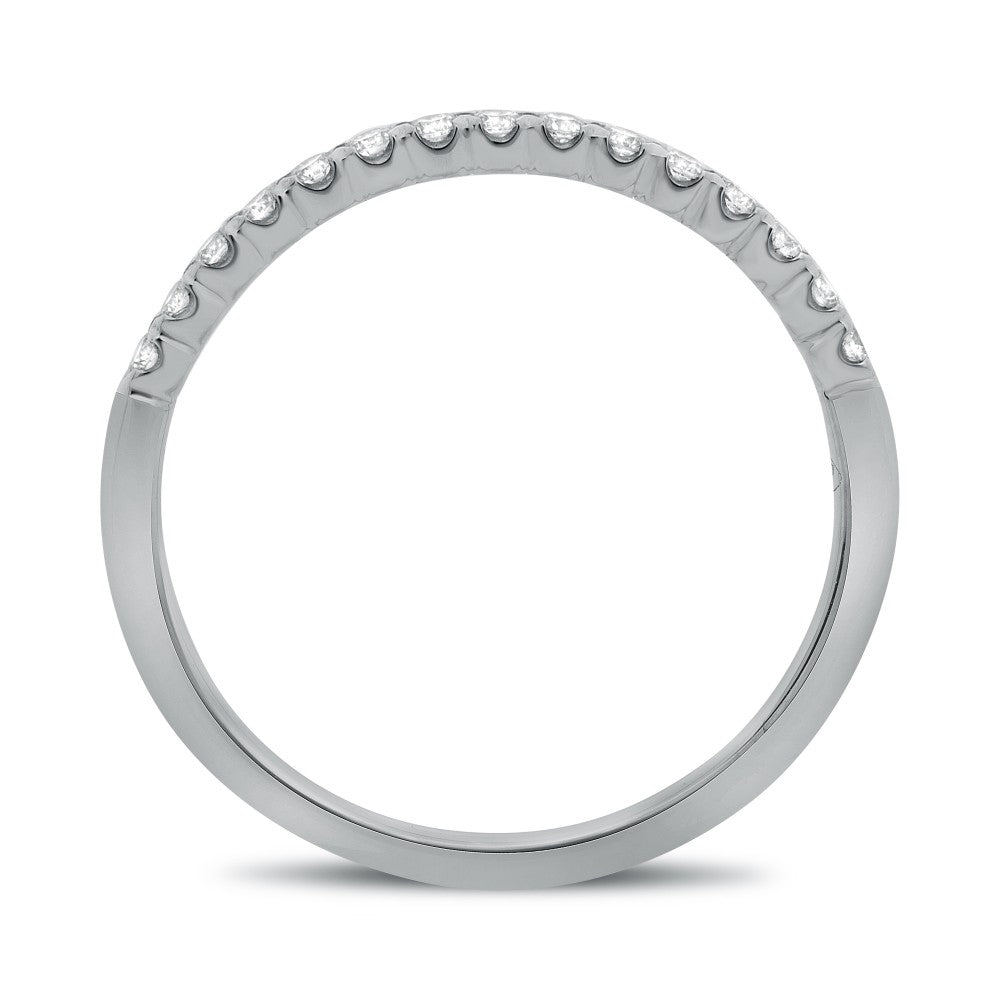 White Gold Fishtail Half Pave Band